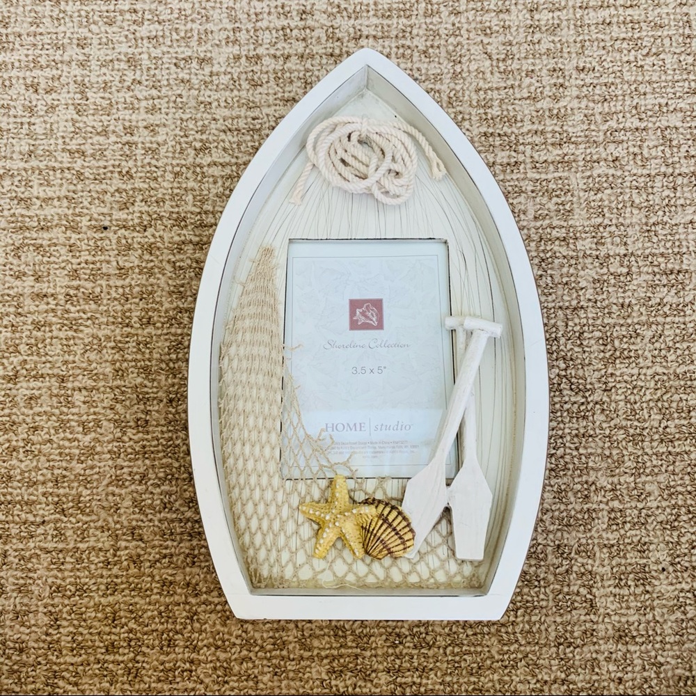 NWT Home Studio Shoreline Collection Wooden Frame Beach Themed 3.5” x 5”